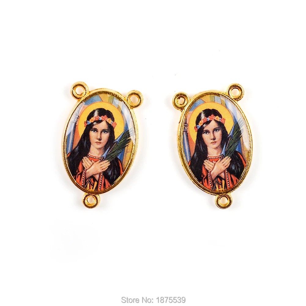 RQ192-12 Золотой Цвет Четки центр медали наша Леди Фатимы Lourdes Virgin Mary Theresa - Цвет: RQ192-12