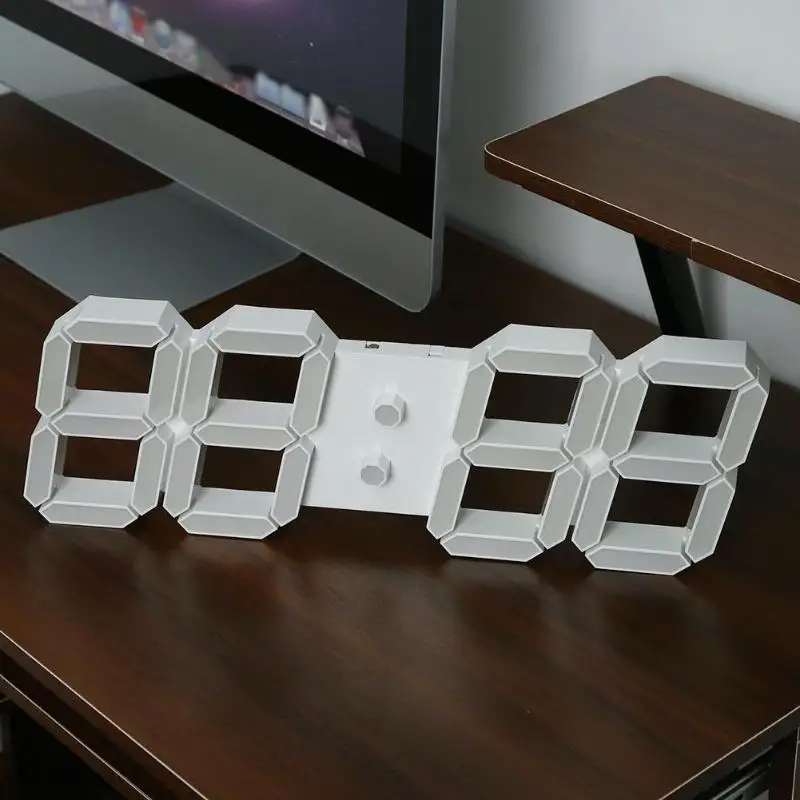 Дисплей часы EU/US/UK Plug большие настенные часы Современный 3D светодиодный цифровой настенные часы с пультом дистанционного управления домашний декор 24 или 12 часов