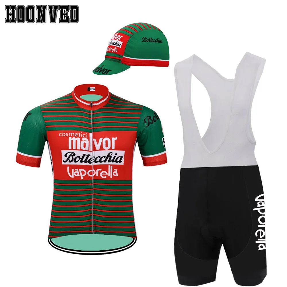 Профессиональная команда гоночных мужчин ретро malvor Bottecchia Велоспорт Джерси