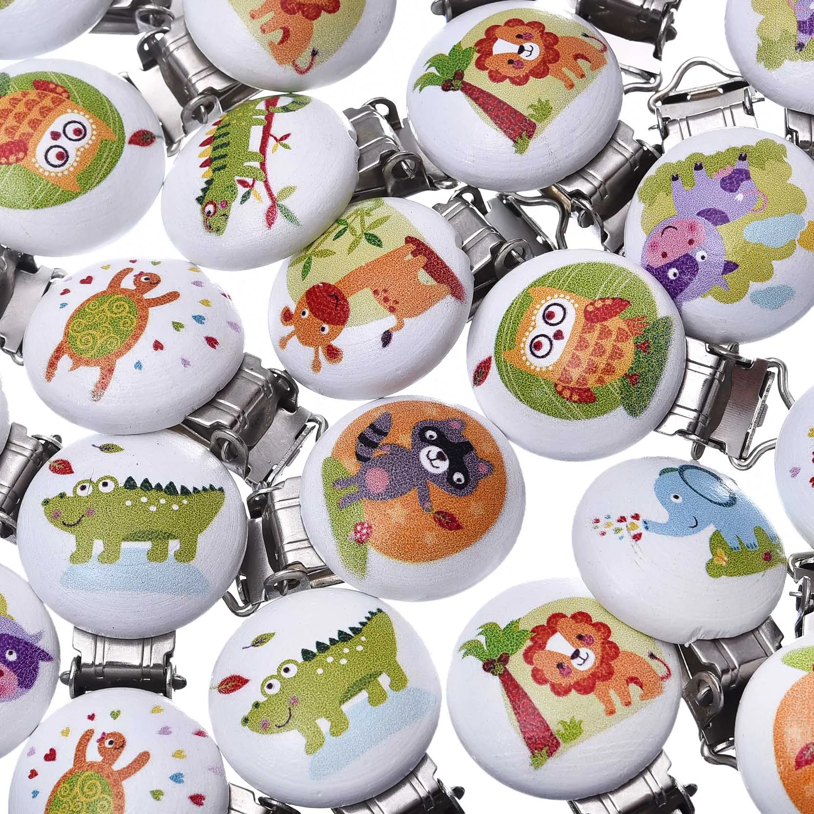 5 шт./упак. зажим держатель для детской соски красочные Животные комплект из двух