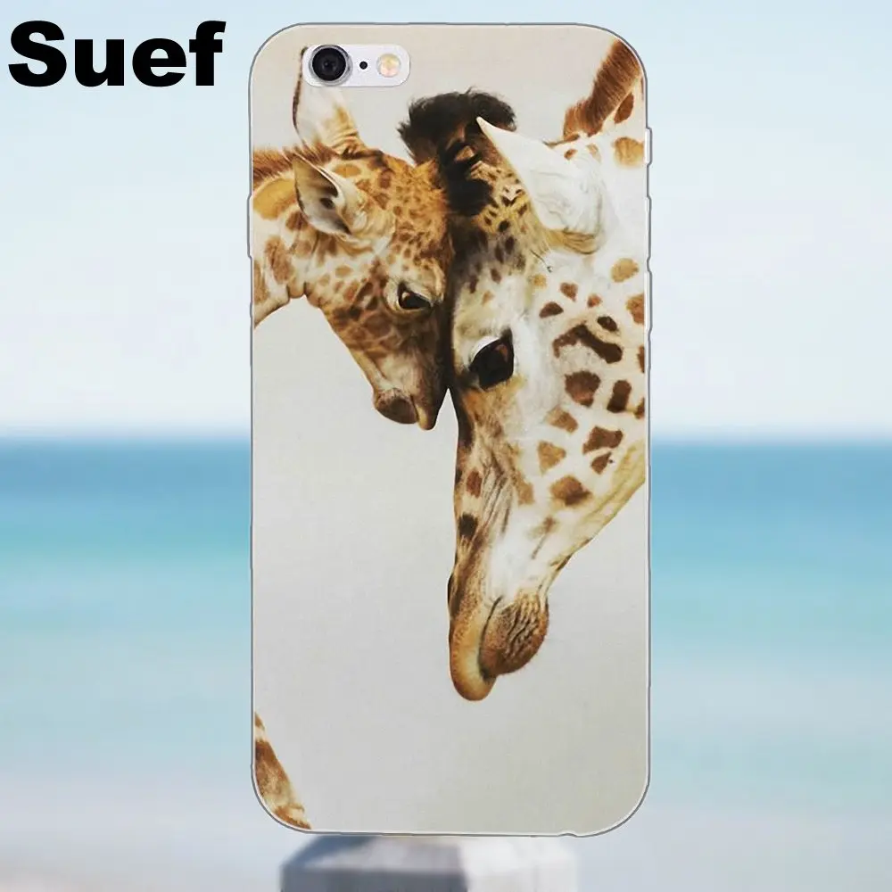 Suef милый жираф для iPhone 4 4S 5 5S 5C SE 6 6S 7 8 Plus X Samsung Galaxy A3 A5 J1 J3 J5 J7 2016 2017 мягкий крутой