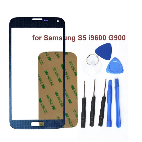 Синий оригинальный внешний стеклянный сенсорный экран для Samsung S5 GT i9600 G900 ЖК