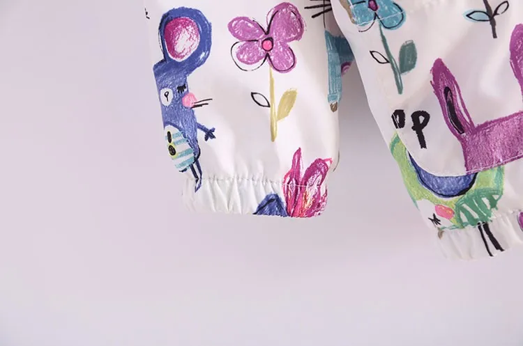 Детская ветровка BibiCola с капюшоном и рисунком граффити для девочек | одежда обувь