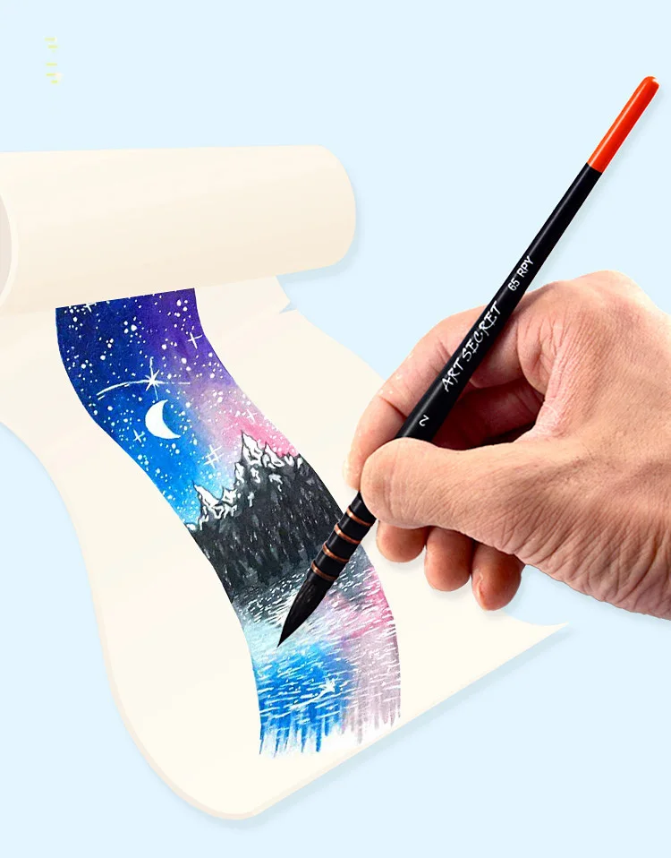 Профессиональные конские волосы художественные кисточки для ногтей акварельные