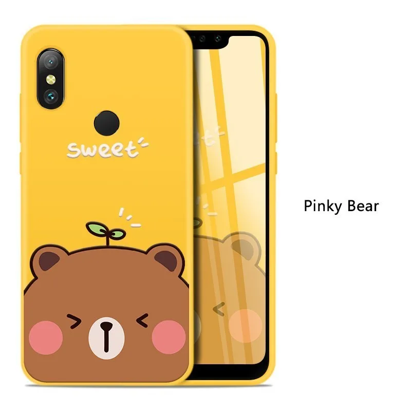 Pinky Bear Силиконовый чехол для Xiao mi Red mi Note 6 Pro, милый Полный Чехол для Xiao mi Red mi Note 5 7 6A mi A2 Lite, противоударный бампер, чехол - Цвет: Pinky Bear