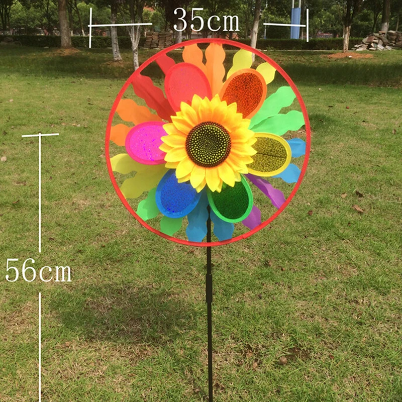 Новая красочная Радужная Тройная вращающаяся мельница для сада Yard уличный декор