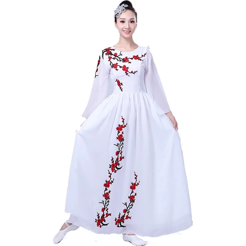 Chinese folk dance costumes classical fan stage wear national clothes ancient of China costume DD1946 | Тематическая одежда и