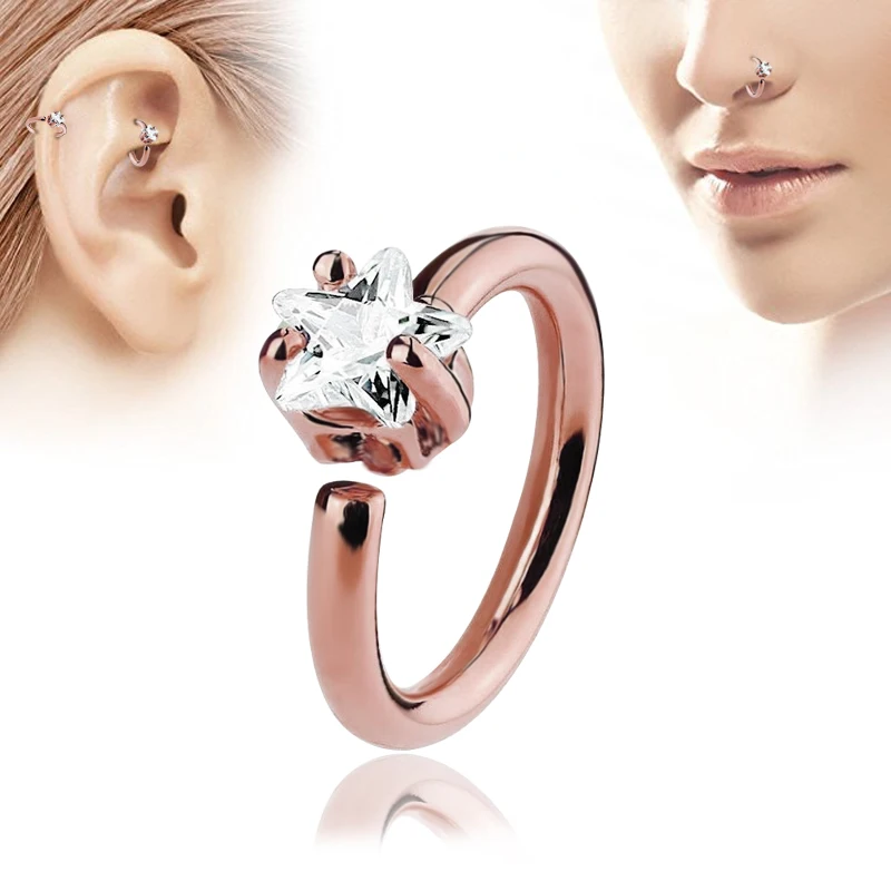 Кольцо Ziron в носу и ушах украшение для пирсинга носа разные цвета | Украшения