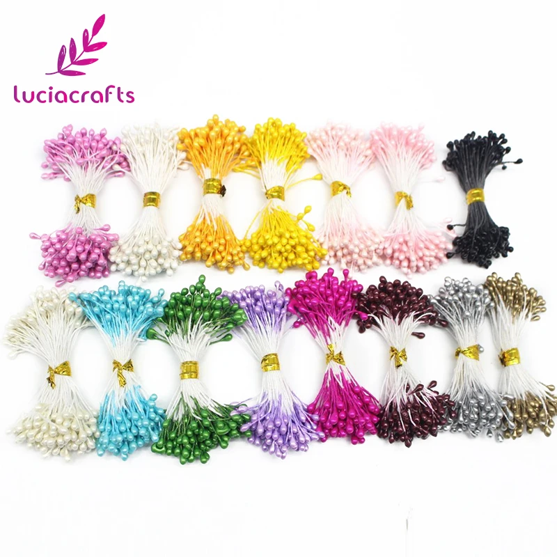 Lucia crafts 1350 шт./лот 3 мм искусственный цветок Двойные головки тычинки перламутровые ремесленные карты цветочные для свадебного декора D0505