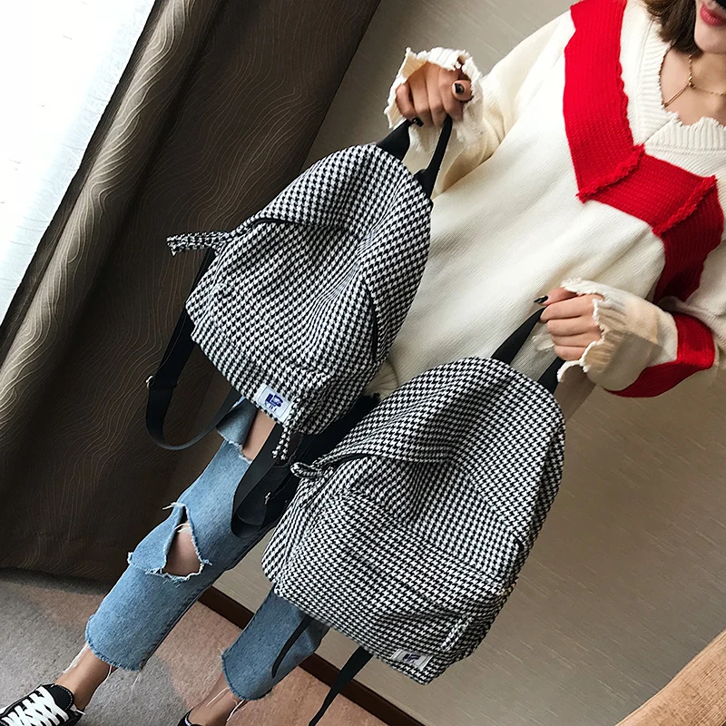 Школьный ранец для девочек женский рюкзак 2017 модный шерстяной детей винтажная