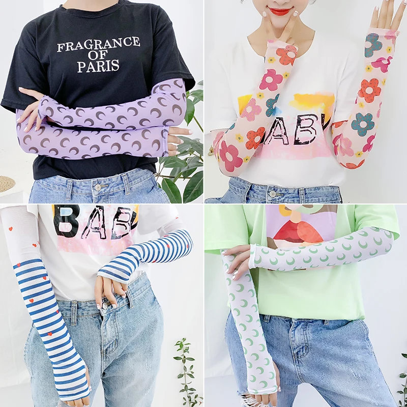 Женский рукав на руку из вискозы перчатки для вождения милый красный в сеточку