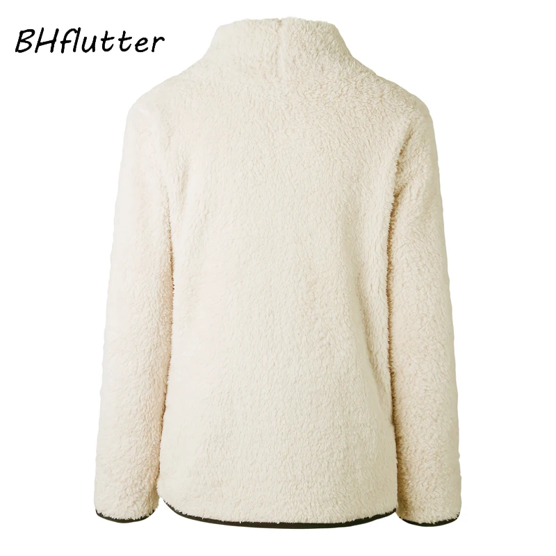 2020 свитер от BHflutter с высоким воротником Женский флисовый Повседневный пуловер