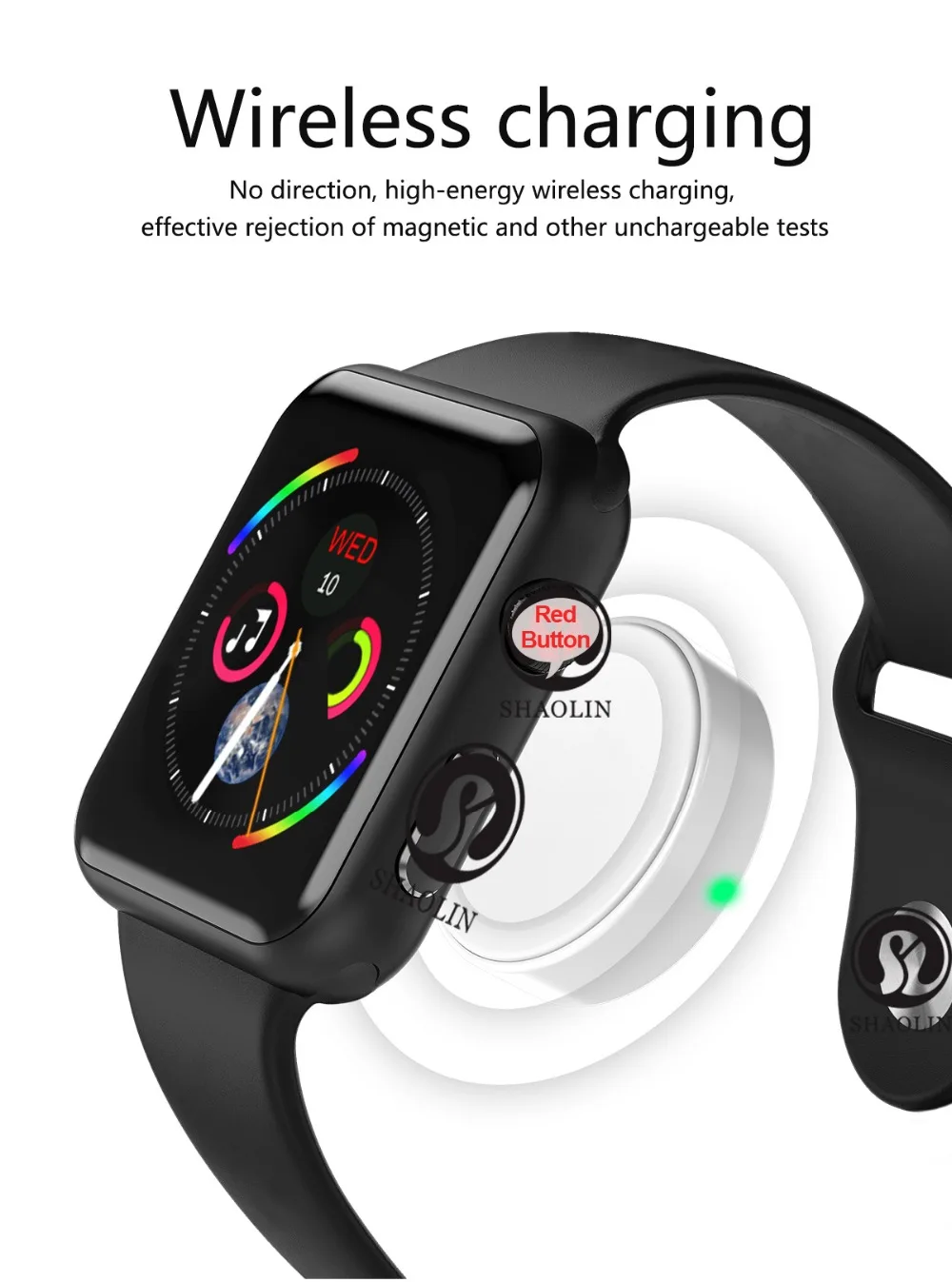 Мужские и женские Bluetooth Смарт-часы серии 4 Смарт-часы для Apple iOS iPhone Xiaomi Android смартфон Hua wei facebook(красная кнопка