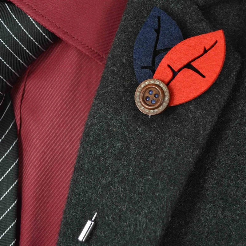 

Men's Leaves Suits Label Pins Brooch Button For Male Brooches Pin Bouquet Boutonniere Corsage Party Wedding Accessories