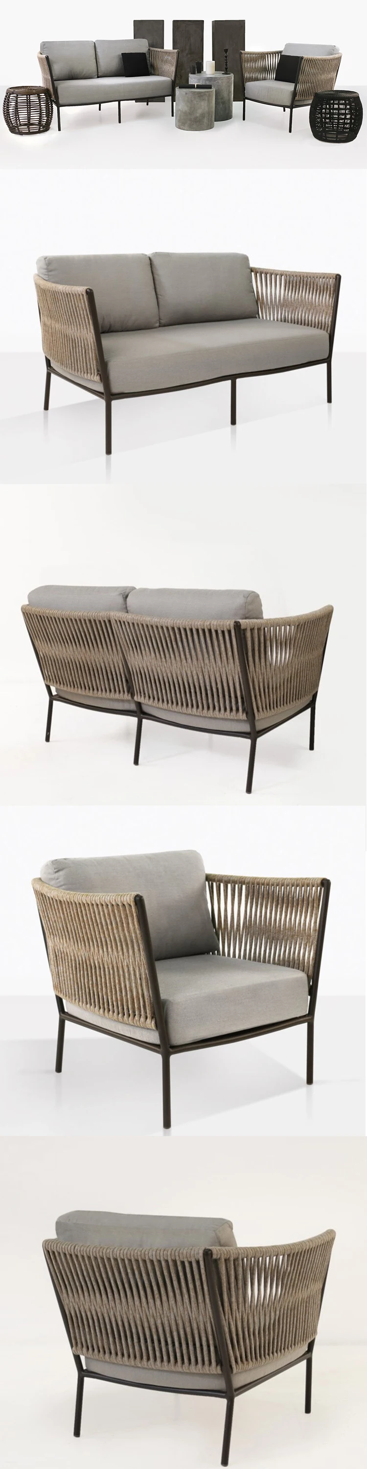 aluminum frame rope outdoor furniture rope chair