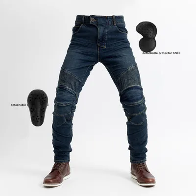 blue better knee Мужские и wo мужские новые джинсы для езды на мотоцикле джинсы для езды на открытом воздухе мотоциклетные брюки джинсы для гонок с наколенниками - Цвет: blue better knee