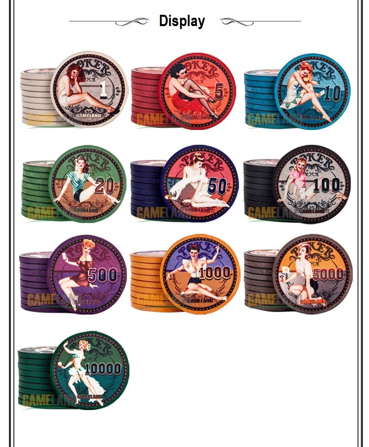 10 шт./лот Премиум керамические чипы 12 г шаблон техасский холдем покер азартные