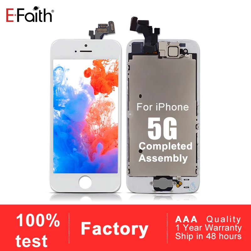 Efaith 20PCS Tianma No Dead Pixel Full Set Display For iPhone 5G Completed LCD With Touch Screen &amp Front camera Homebutton | Мобильные