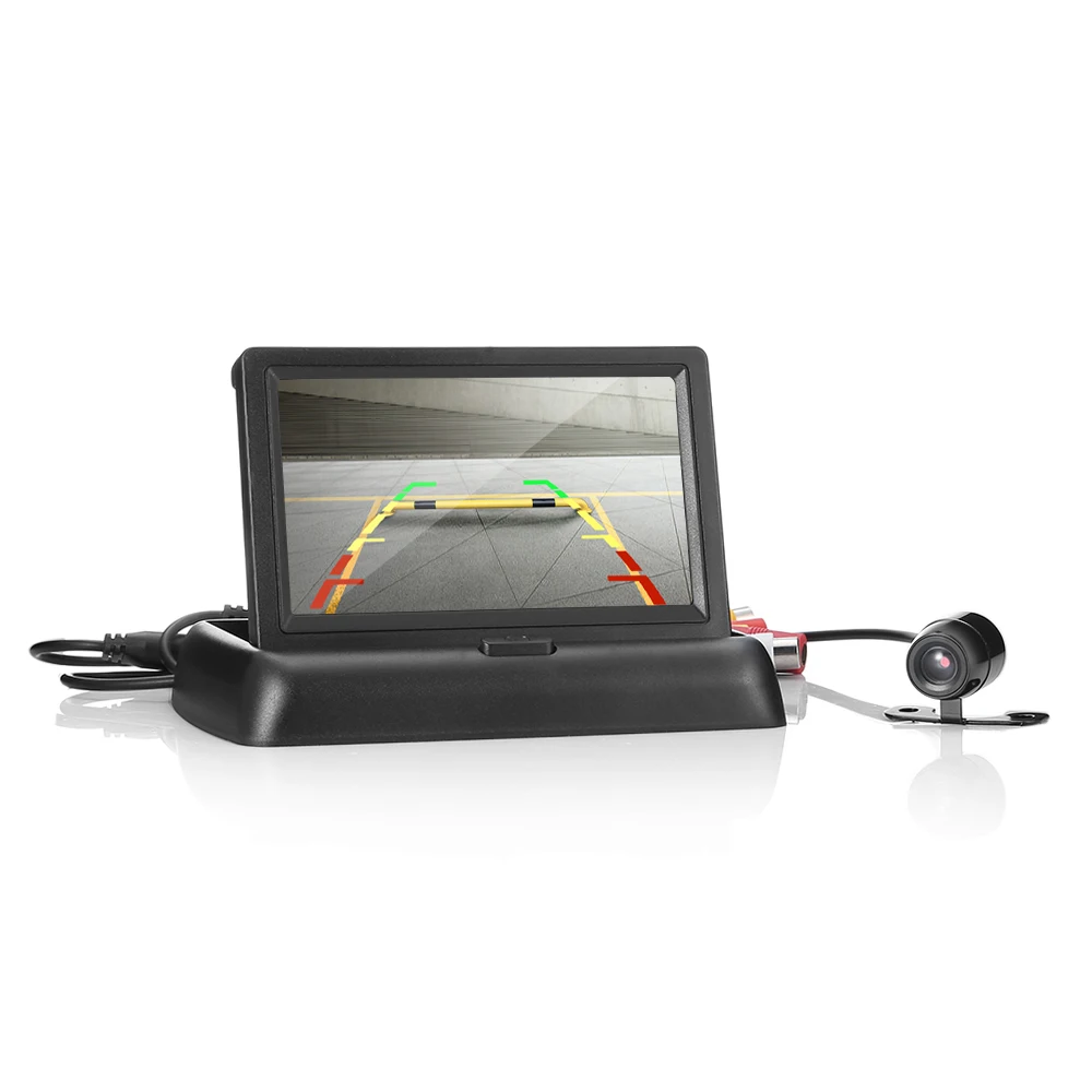 Car Foldable 4.3 inch Screen Display Rear View Monitor Night Vision Reversing Camera Waterproof Parking Monitors System | Автомобили и