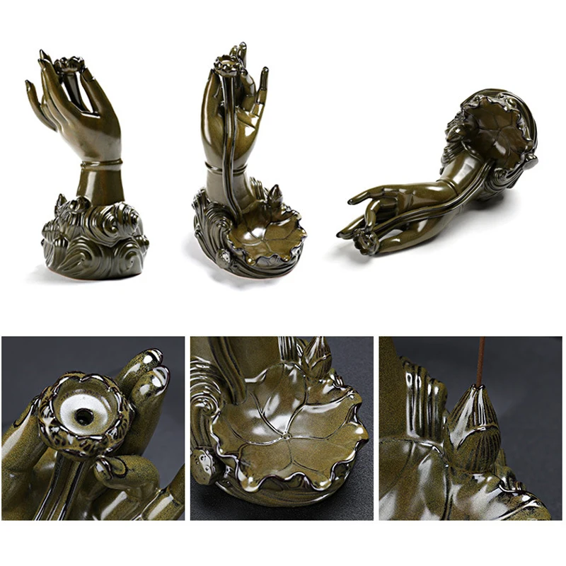 Новые благовония бергамот Backflow курильница с Буддой гуанинь Лотос горелка