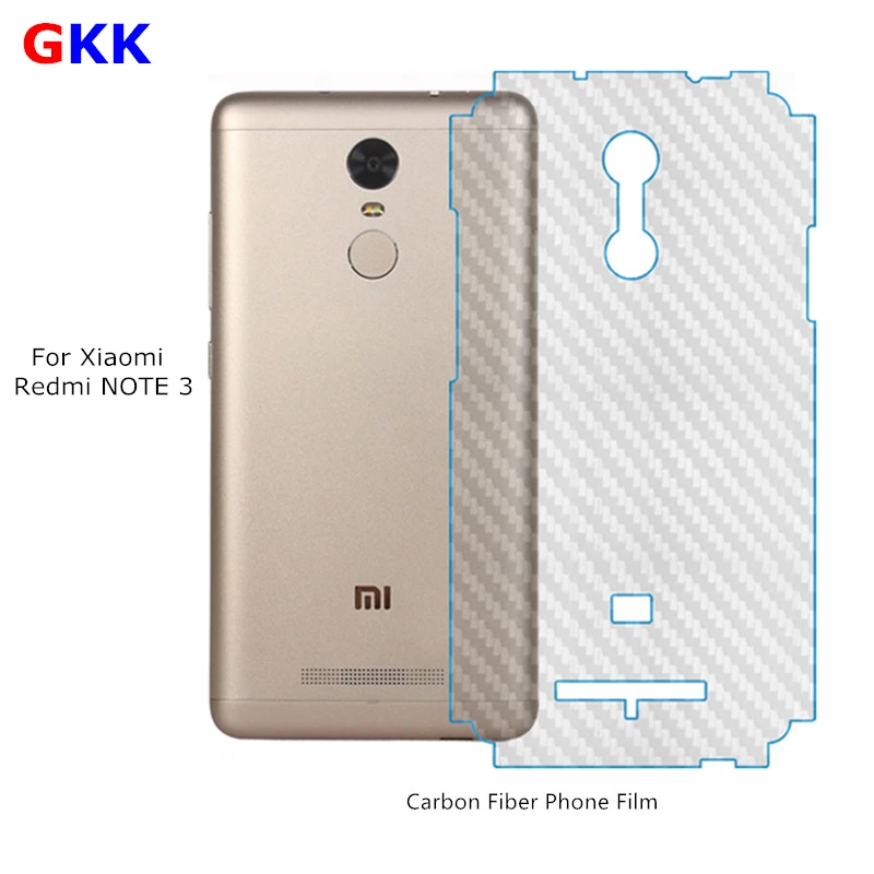 GKK 2pcs/set Phone Screen Guard Phone Back Cover Screen Protector For Xiaomi Redmi NOTE 3 NOTE3 Carbon Fiber Phone Back Film
