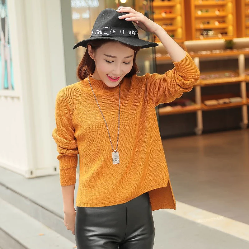 2017 Весенний Новый женский Асимметричный кашемировый свитер с золотой иглой