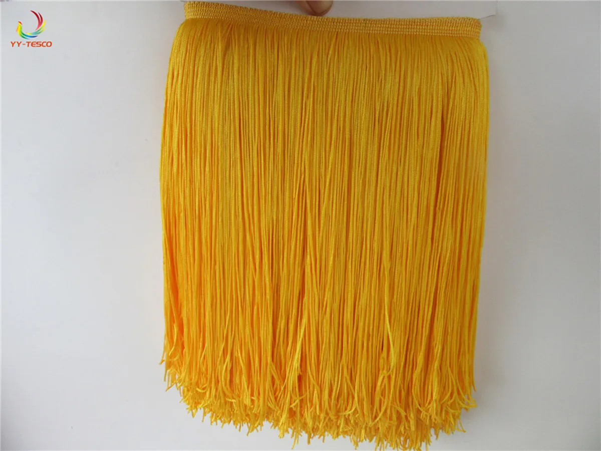 

10 Yards 30CM Lace Fringe Golden Trim Polyester Tassel Fringe Trimming For Diy Latin Dress Stage Clothes Accessories Lace Ribbon