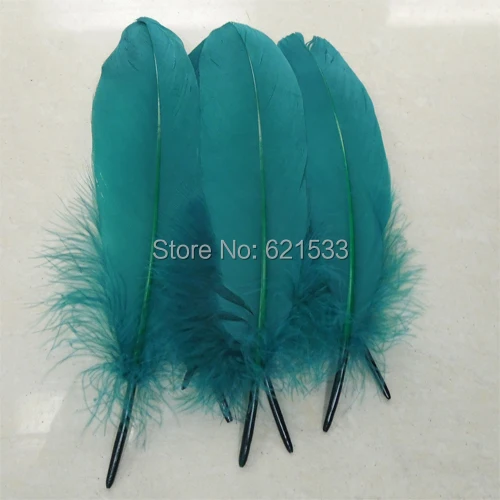 

200pcs/lot Peacock Blue/Teal blue Goose Satinettes Feathers, Loose Goose feathers,15-20cm,craft feathers for masks