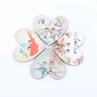 Пуговицы деревянные в форме сердца, с 2 отверстиями, 28x24 мм, 30 шт.