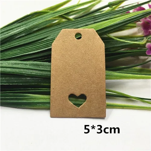5x3cm brown 100 шт/партия многостильная крафт пустая карта-метка на вешалку этикетки для карточек ручной работы в подарок крафт заметки этикетки для коробки/сумки - Цвет: 5x3cm brown