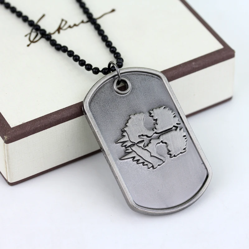В стиле панк-рок вызова долг Цепочки и ожерелья s Dog Tag подвеска привидение Черные