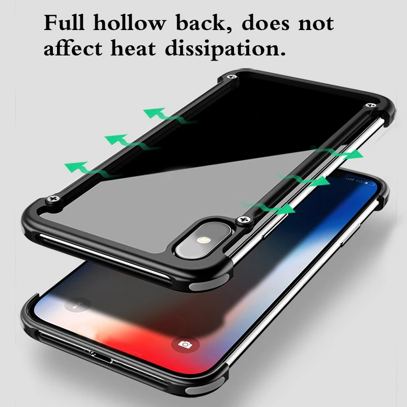 Металлический Utral-Thin Corver бампер чехол для iPhone XR, Простой деловой стиль с выемкой дизайн и силиконовая подушка безопасности