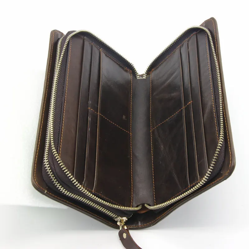 Мужской клатч из натуральной кожи Крейзи Хорс деловой бумажник в стиле ретро