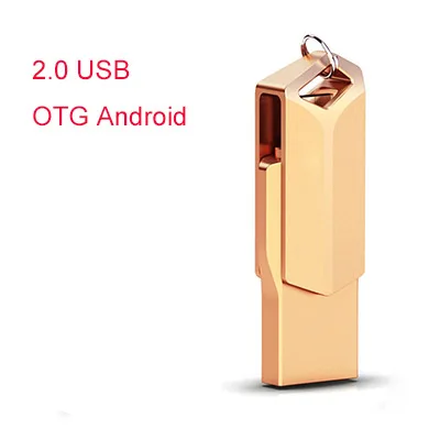 Rose Gold USB2.0 Флеш-накопитель 64 ГБ, флеш-диск 32 Гб, USB OTG, флеш-накопитель 3,0 для телефона на Android, металлический флеш-накопитель 16 ГБ, 32 ГБ для микро-диска, Прямая поставка - Цвет: Rose Gold USB2.0