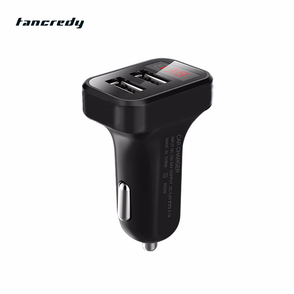 Зарядное устройство Tancredy с двумя USB портами и светодиодным дисплеем|double car|double
