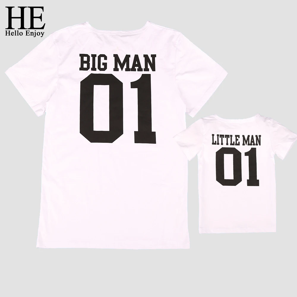 HE Hello Enjoy/одинаковые комплекты для семьи летние Семейные папы и сына футболка