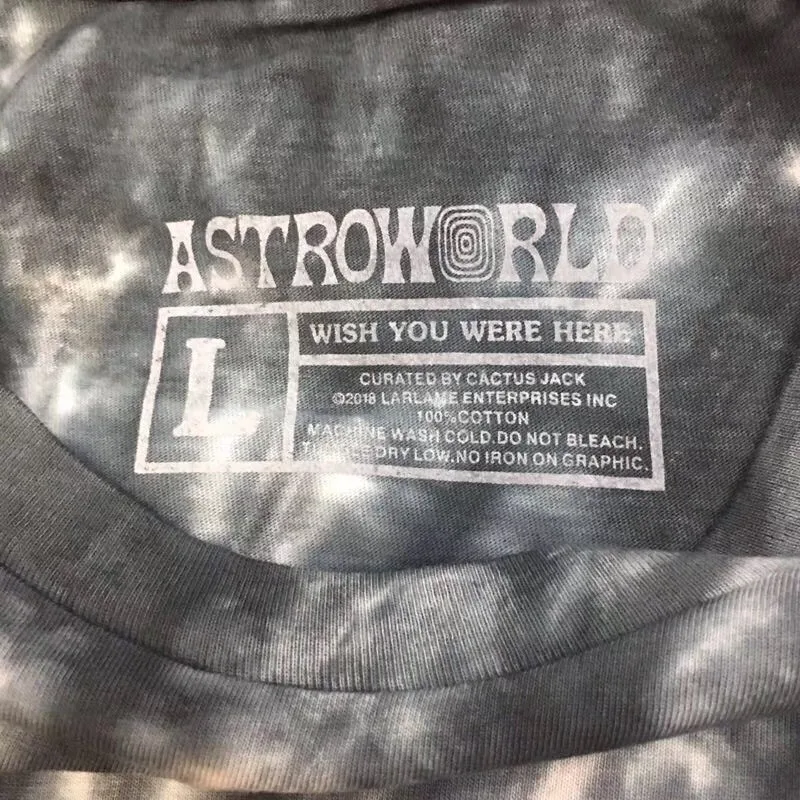 19SS астронавт черный галстук DIE Astroworld футболка для мужчин и женщин 1:1