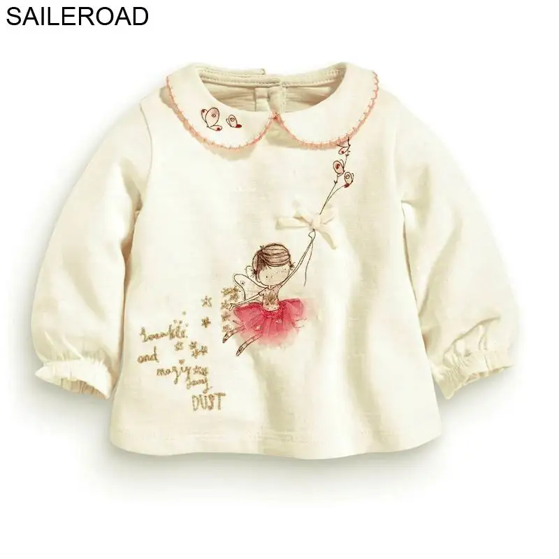 9325 same picture SAILEROAD 2-7Years Baby Kids Girl с длинным рукавом футболки Новая весна осень хлопок милый малыш детская одежда для девочек - Цвет: 9325 same picture