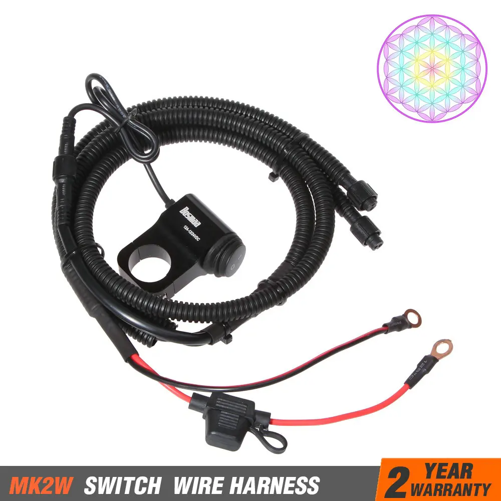 1set Controls Custom MK2W 12V Motorcycle led Head light switch + wire harness ATV Handlebar Fog Spotlight On Off Switch |