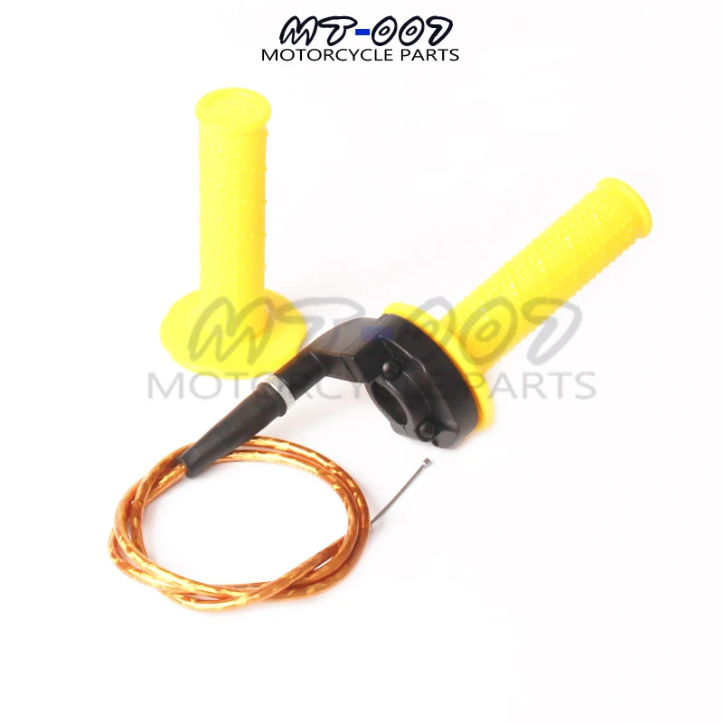 4 colors Mayitr 1 Pair 7/8&quot Motorcycle Twist Throttle Hand Grip With Cable For ATV Quad Pit Dirt Bike 90 110 125CC Free shipping |