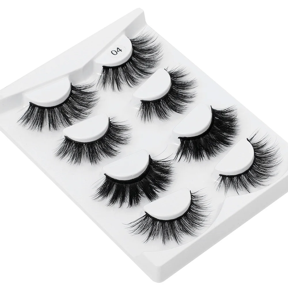 4 пары Длинные Накладные ресницы из меха норки|Накладные ресницы| |