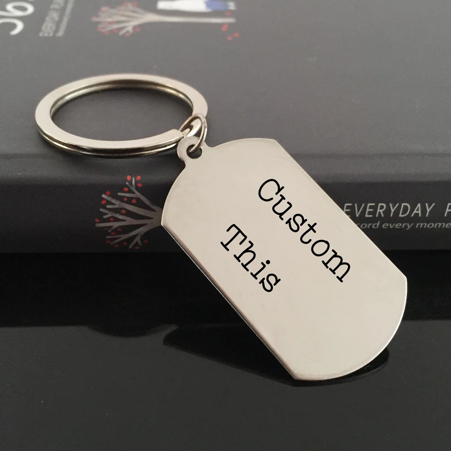 Fashion Men Women Jewelry Custom Keyring Engraved Name Date Sentence Words Printed Text Gift For Couples Boyfriend Wife Keychain |