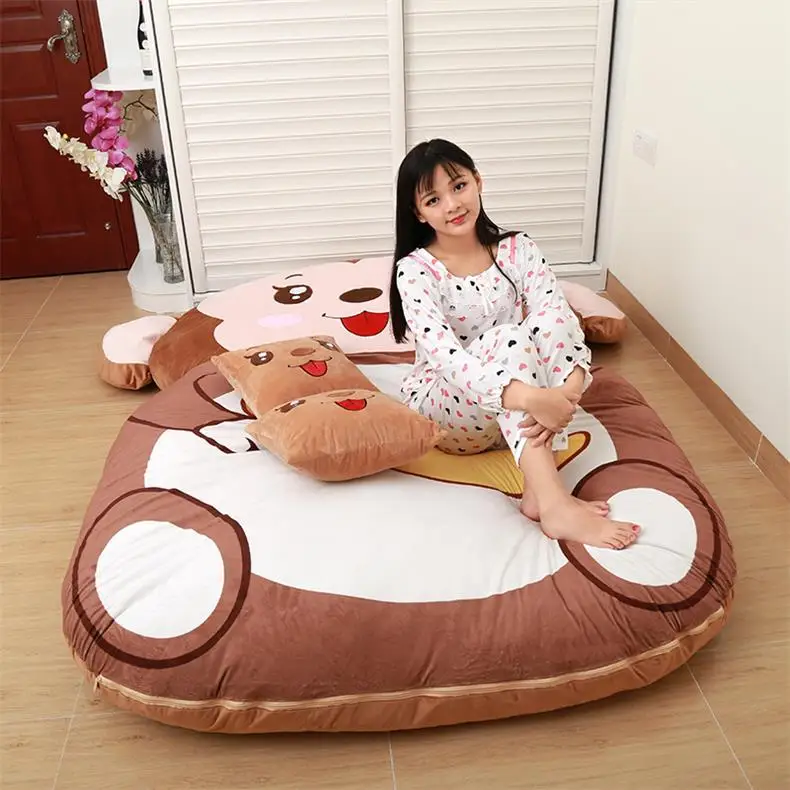 Monkey Double Диван татами с мультяшными животными, кровать для детей, спальный мешок для дома, гостиной и спальни, теплый спальный мешок, матрас - Цвет: Monkey Double