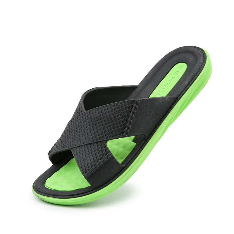 Шлепанцы мужские для пляжа простая повседневная обувь сланцы толстая подошва