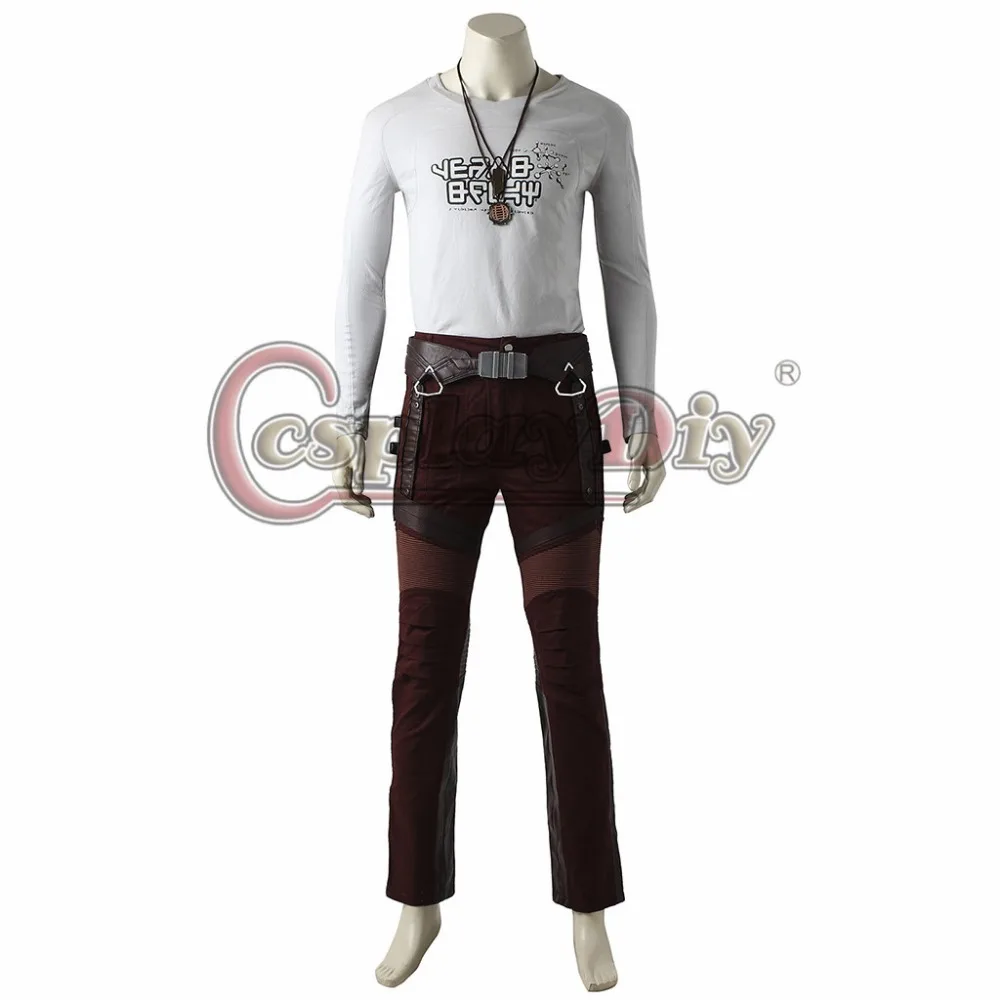 Cosplaydiy Guardians 2 Cosplay Star-Lord Peter Jason Quill Short Jacket Costume Men Halloween Outfit Custom Made