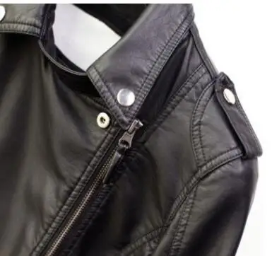 Взрывные Модели 2019 весна и осень новые тонкие лацканы кожаная короткая куртка