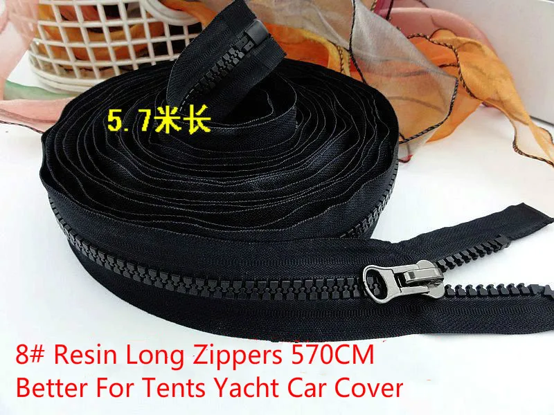 Бесплатная доставка 8 # черная смоляная застежка-молния длиной 570 см 1 шт открытая