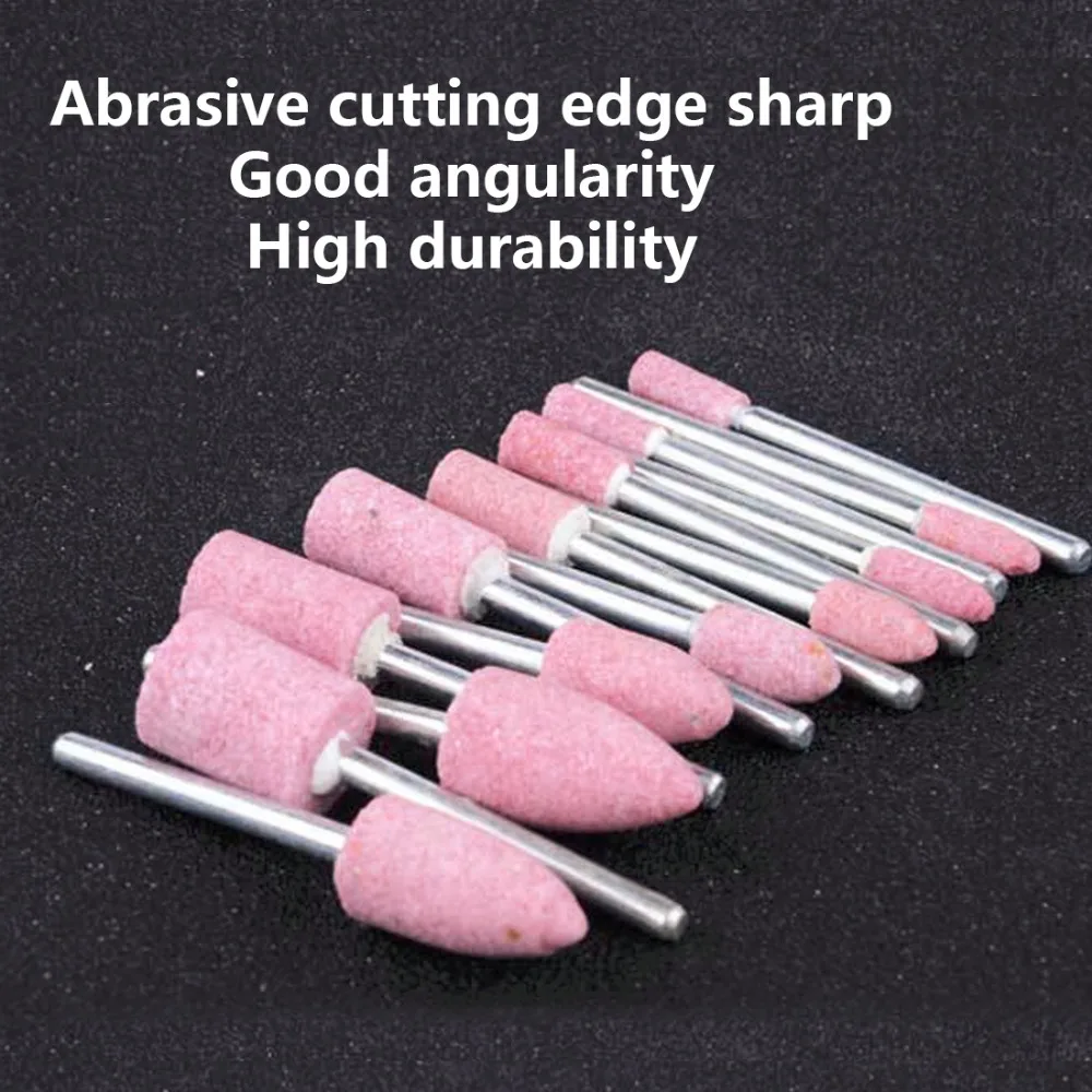 

10pcs Polishing Head Abrasive Mounted Stone For Dremel Rotary Power Tools Electric Grinding Stone Wheel Dremel Accessories Pink