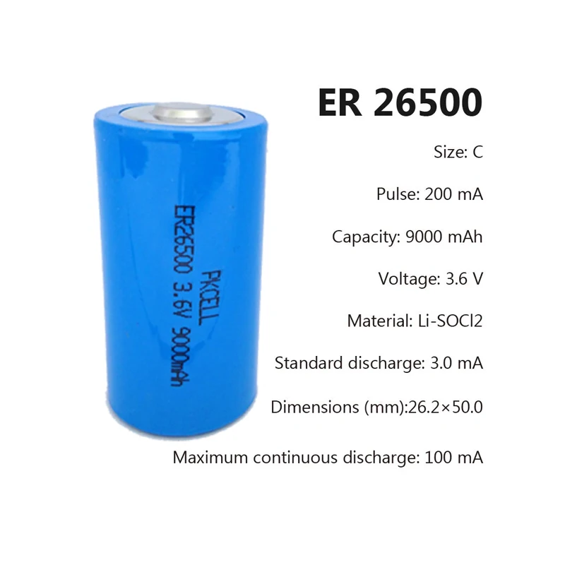 25 шт. ER26500 C er26500 3 6 В 9000 мАч аккумулятор литиевая флейта 26500 LS26500 9A c Batteria|Батарейки| |