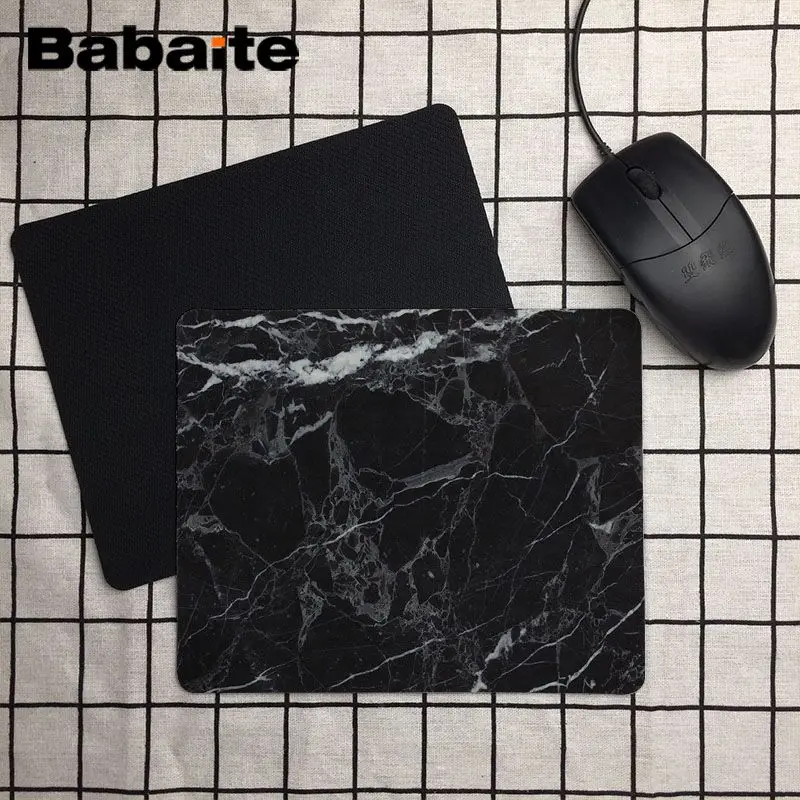 Babaite черный мрамор Забавный 180X220X2 мм 250X290X2 мм коврик для мыши Rectangel коврик для игровой мыши - Цвет: 18x22cm